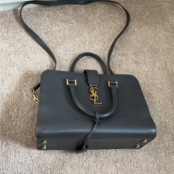 Saint Laurent Monogram Cabas handbag  grey and gold hardware - Picture 8 of 8